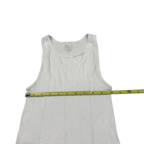 Fruit of the Loom Premium Cotton Mens Round Neck Sleeveless White Tank Top - Picture 5 of 7